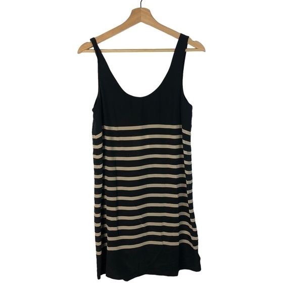 Joie Trudy Caviar Black & Porcelain Stripe Silk Mini Slip Dress XS $198 - Picture 3 of 5